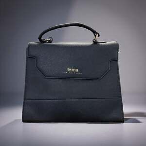 Trina Turk Black Vegan Leather Satchel Crossbody Bag  NWT- MSRP $148